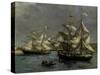 The Port of Camaret, c.1872-Eugène Boudin-Stretched Canvas