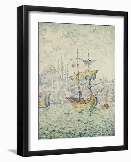 The Port of Constantinople; Le Port de Constantinople, 1907-Paul Signac-Framed Giclee Print