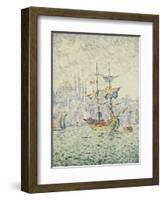 The Port of Constantinople; Le Port de Constantinople, 1907-Paul Signac-Framed Giclee Print