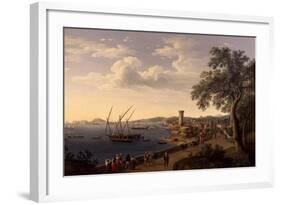 The Port of Gaeta, the Pier and the Fortress, 1790-Jacob Philipp Hackert-Framed Giclee Print