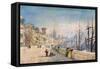 The Port of Genes, 1878-JL Gennato-Framed Stretched Canvas