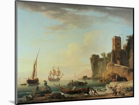 The Port of Genoa-Claude Joseph Vernet-Mounted Giclee Print
