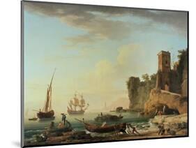 The Port of Genoa-Claude Joseph Vernet-Mounted Giclee Print