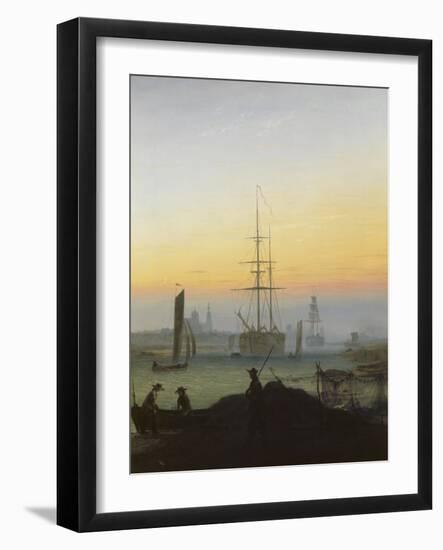 The Port of Greifswald-Caspar David Friedrich-Framed Giclee Print