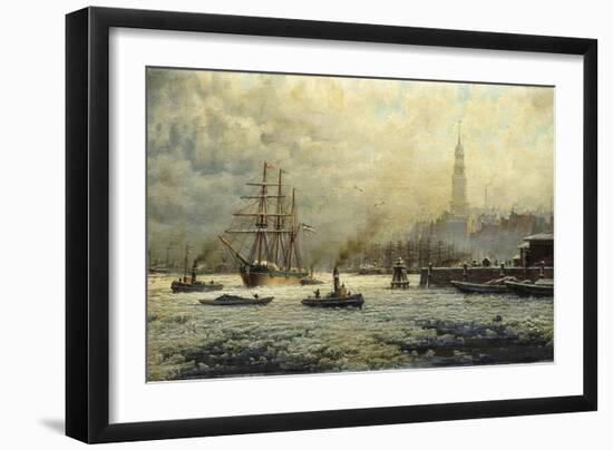 The Port of Hamburg, 1893-Georg Schmitz-Framed Giclee Print