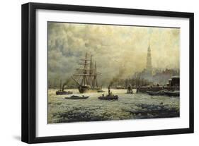 The Port of Hamburg, 1893-Georg Schmitz-Framed Giclee Print
