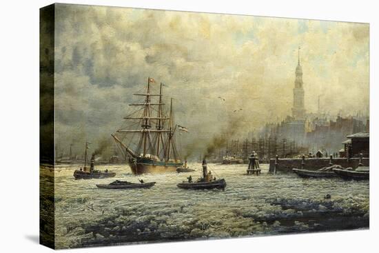 The Port of Hamburg, 1893-Georg Schmitz-Stretched Canvas