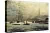 The Port of Hamburg, 1893-Georg Schmitz-Stretched Canvas