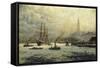 The Port of Hamburg, 1893-Georg Schmitz-Framed Stretched Canvas