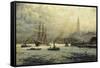 The Port of Hamburg, 1893-Georg Schmitz-Framed Stretched Canvas