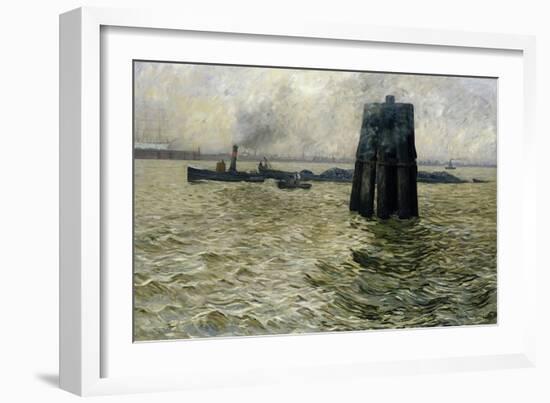 The Port of Hamburg, 1894-Leopold Karl Walter von Kalckreuth-Framed Giclee Print