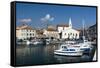 The port of Isola surrounded by the old town, Isola, Slovenia, Europe-Sergio Pitamitz-Framed Stretched Canvas