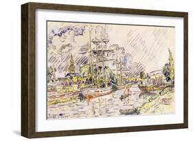 The Port of Landerneau, 1921-Paul Signac-Framed Giclee Print