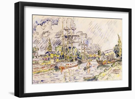 The Port of Landerneau, 1921-Paul Signac-Framed Giclee Print