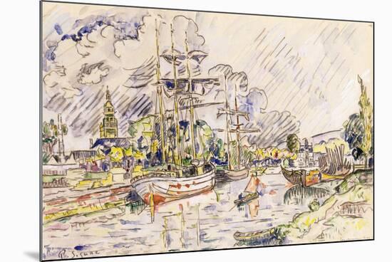 The Port of Landerneau, 1921-Paul Signac-Mounted Giclee Print