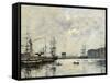 The Port of Le Havre (Dock of La Barre)-Eugène Boudin-Framed Stretched Canvas