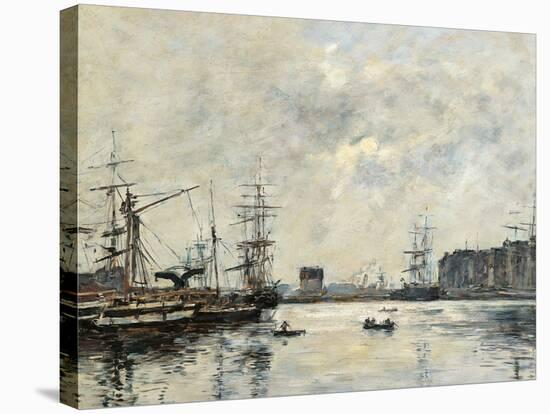 The Port of Le Havre (Dock of La Barre)-Eugène Boudin-Stretched Canvas