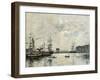 The Port of Le Havre (Dock of La Barre)-Eugène Boudin-Framed Giclee Print