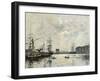 The Port of Le Havre (Dock of La Barre)-Eugène Boudin-Framed Giclee Print