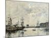 The Port of Le Havre (Dock of La Barre)-Eugène Boudin-Mounted Giclee Print