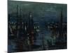 The Port of Le Havre, Night Effect-Claude Monet-Mounted Giclee Print