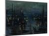 The Port of Le Havre, Night Effect-Claude Monet-Mounted Giclee Print