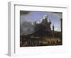 The Port of Naples with Vesuvius Erupting-Johannes Lingelbach-Framed Giclee Print