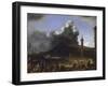 The Port of Naples with Vesuvius Erupting-Johannes Lingelbach-Framed Giclee Print