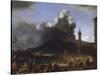 The Port of Naples with Vesuvius Erupting-Johannes Lingelbach-Stretched Canvas