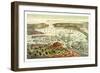 The Port of New York, Birds Eye View from the Battery, Looking South, Circa 1892, USA, America-Currier & Ives-Framed Giclee Print