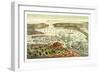 The Port of New York, Birds Eye View from the Battery, Looking South, Circa 1892, USA, America-Currier & Ives-Framed Giclee Print