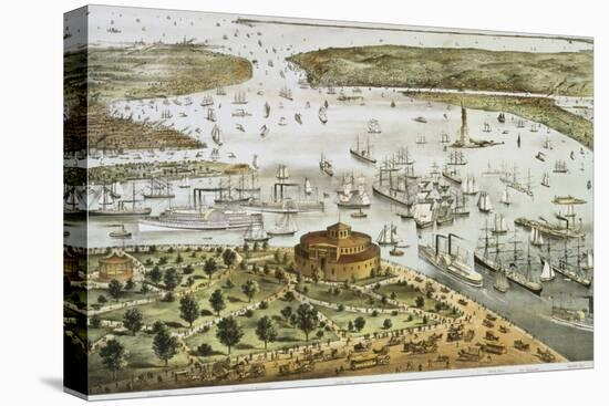 The Port of New York-Currier & Ives-Stretched Canvas