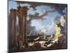 The Port of Ostia During Storm, 1740-1750-Leonardo Coccorante-Mounted Giclee Print