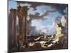 The Port of Ostia During Storm, 1740-1750-Leonardo Coccorante-Mounted Giclee Print