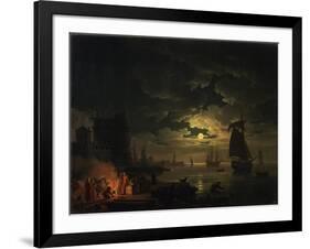 The Port of Palermo in the Moonlight, 1769-Claude Joseph Vernet-Framed Giclee Print