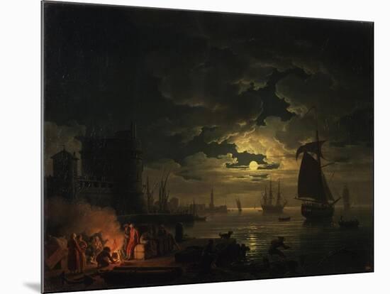 The Port of Palermo in the Moonlight, 1769-Claude Joseph Vernet-Mounted Giclee Print