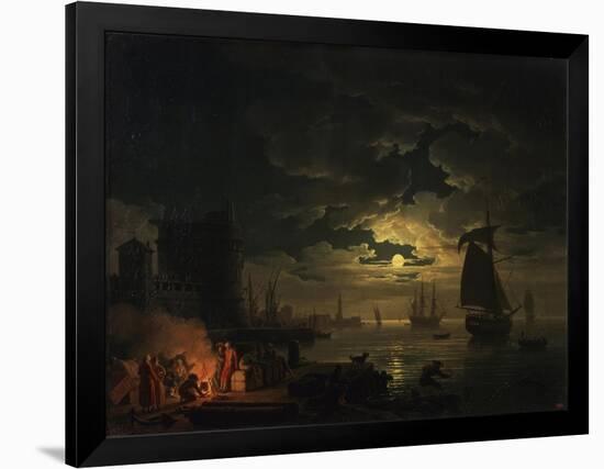 The Port of Palermo in the Moonlight, 1769-Claude Joseph Vernet-Framed Giclee Print