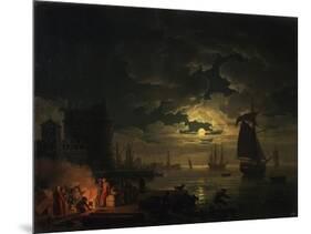 The Port of Palermo in the Moonlight, 1769-Claude Joseph Vernet-Mounted Giclee Print