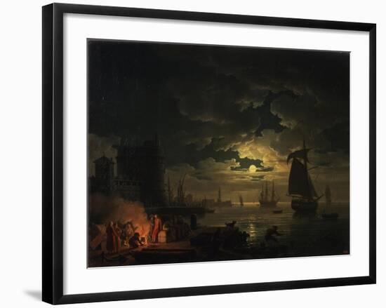 The Port of Palermo in the Moonlight, 1769-Claude Joseph Vernet-Framed Giclee Print