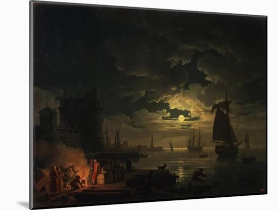 The Port of Palermo in the Moonlight, 1769-Claude Joseph Vernet-Mounted Giclee Print
