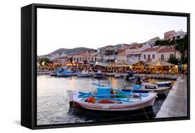 The Port of Pythagorio, Samos Island, North Aegean Islands, Greek Islands, Greece, Europe-Carlo Morucchio-Framed Stretched Canvas