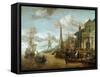 The Port of Rhodes-Abraham Storck-Framed Stretched Canvas