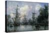 The Port of Rotterdam, 1869-Johan-Barthold Jongkind-Stretched Canvas