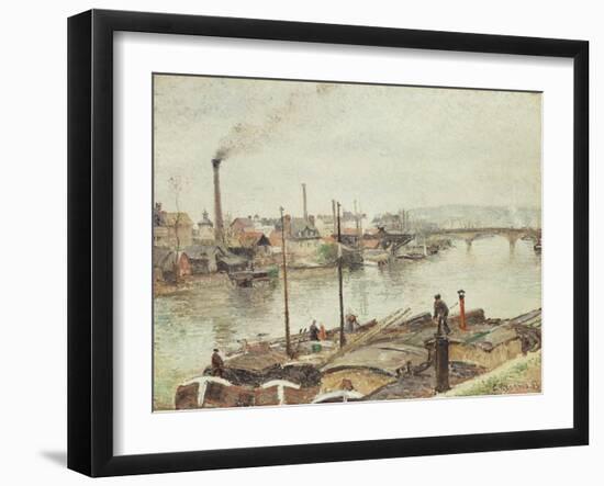 The Port of Rouen, 1883-Camille Pissarro-Framed Giclee Print