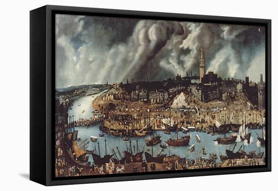 The Port of Seville, c.1590-Alonso Sanchez Coello-Framed Stretched Canvas