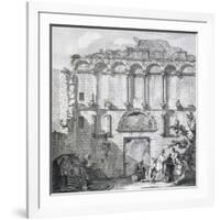 The Porta Aurea, from 'Ruins of the Palace of Emperor Diocletian at Spalatro in Dalmatia'-Robert Adam-Framed Giclee Print