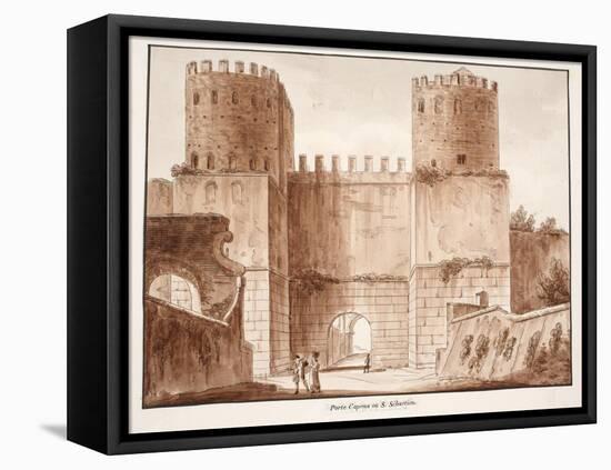 The Porta Capena or Porta San Sebastiano, 1833-Agostino Tofanelli-Framed Stretched Canvas