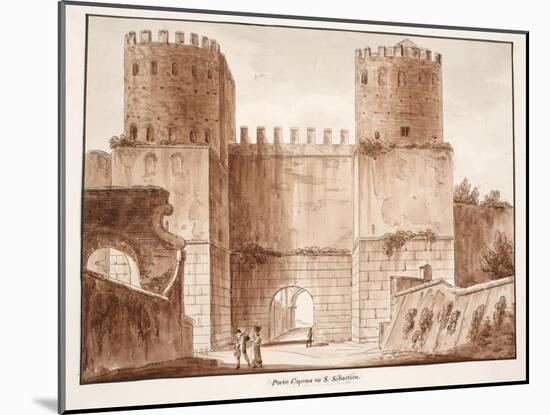 The Porta Capena or Porta San Sebastiano, 1833-Agostino Tofanelli-Mounted Giclee Print