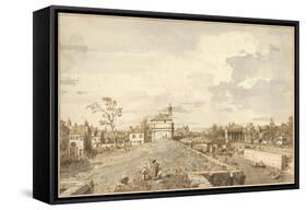 The Porta Portello with the Brenta Canal in Padua, 1740-1743-Canaletto-Framed Stretched Canvas