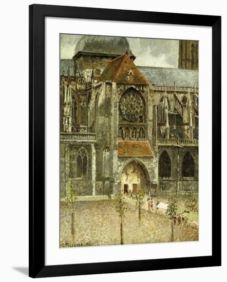 The Portal of the Church Saint-Jacques at Dieppe; Portail de l'Eglise Saint-Jacques a Dieppe, 1901-Camille Pissarro-Framed Giclee Print